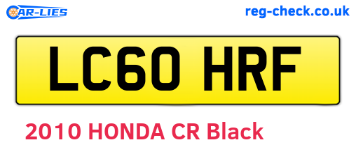 LC60HRF are the vehicle registration plates.