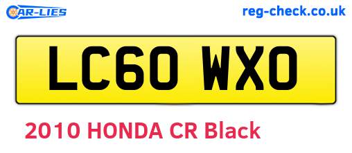 LC60WXO are the vehicle registration plates.