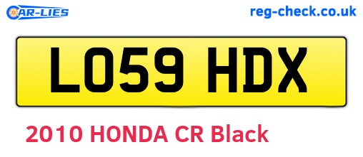 LO59HDX are the vehicle registration plates.