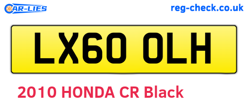 LX60OLH are the vehicle registration plates.