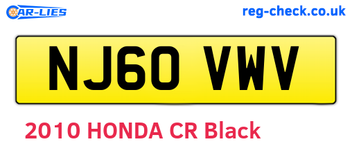 NJ60VWV are the vehicle registration plates.