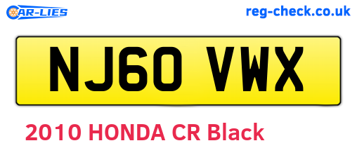 NJ60VWX are the vehicle registration plates.