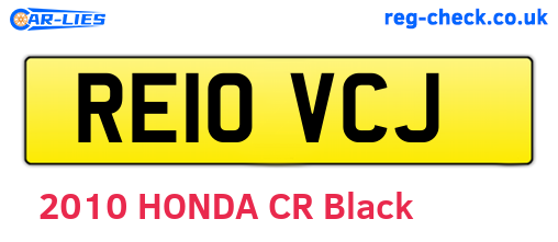 RE10VCJ are the vehicle registration plates.