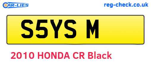 S5YSM are the vehicle registration plates.