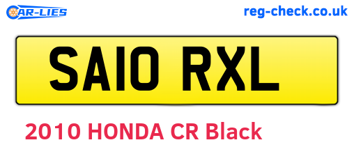 SA10RXL are the vehicle registration plates.