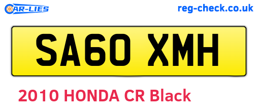 SA60XMH are the vehicle registration plates.