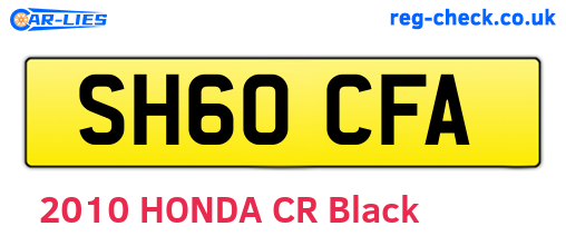 SH60CFA are the vehicle registration plates.