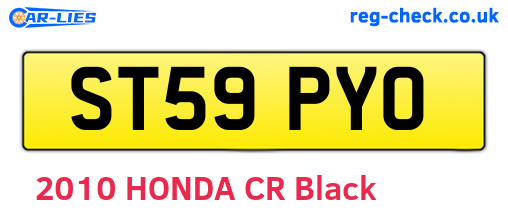 ST59PYO are the vehicle registration plates.