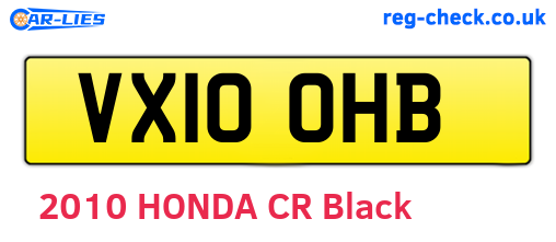 VX10OHB are the vehicle registration plates.