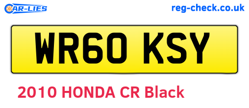 WR60KSY are the vehicle registration plates.