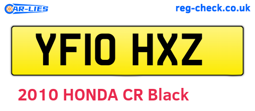 YF10HXZ are the vehicle registration plates.