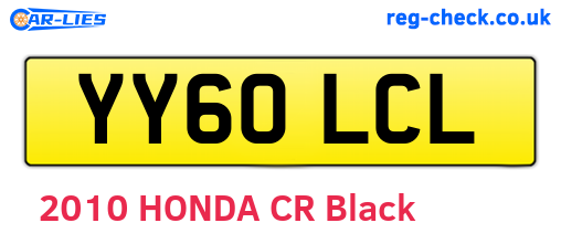 YY60LCL are the vehicle registration plates.