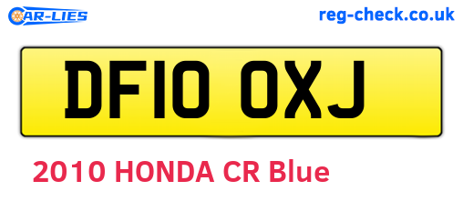 DF10OXJ are the vehicle registration plates.