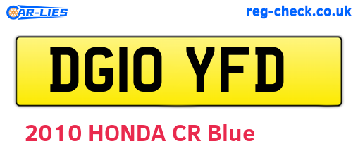 DG10YFD are the vehicle registration plates.
