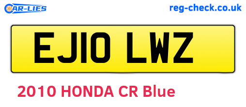 EJ10LWZ are the vehicle registration plates.