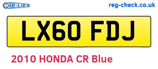 LX60FDJ are the vehicle registration plates.