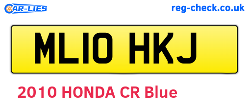 ML10HKJ are the vehicle registration plates.