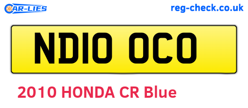 ND10OCO are the vehicle registration plates.