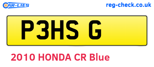P3HSG are the vehicle registration plates.