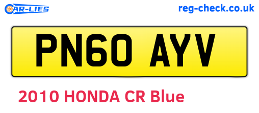 PN60AYV are the vehicle registration plates.