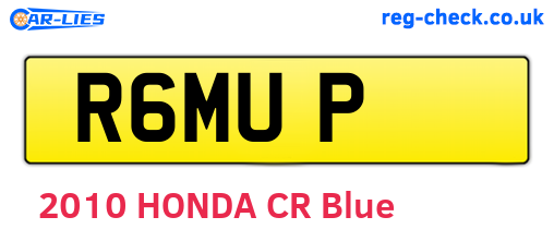 R6MUP are the vehicle registration plates.