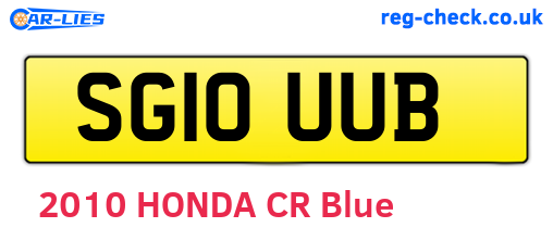 SG10UUB are the vehicle registration plates.