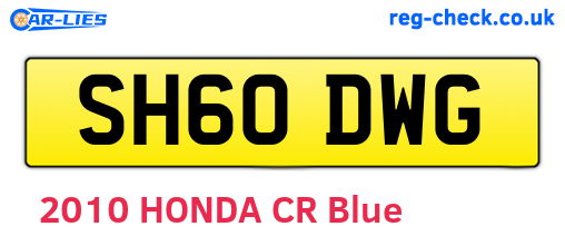 SH60DWG are the vehicle registration plates.