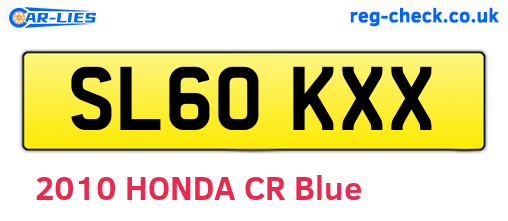 SL60KXX are the vehicle registration plates.