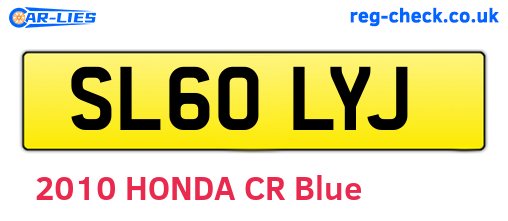 SL60LYJ are the vehicle registration plates.