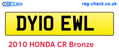 DY10EWL are the vehicle registration plates.
