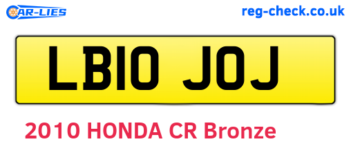 LB10JOJ are the vehicle registration plates.