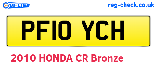 PF10YCH are the vehicle registration plates.