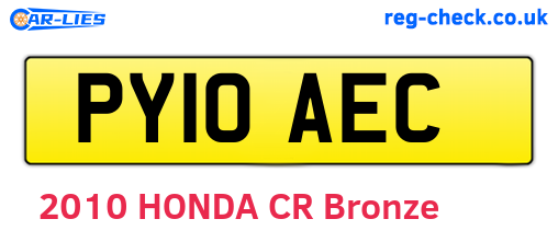 PY10AEC are the vehicle registration plates.