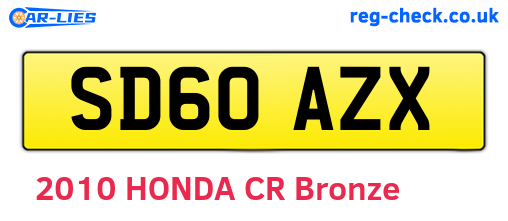 SD60AZX are the vehicle registration plates.