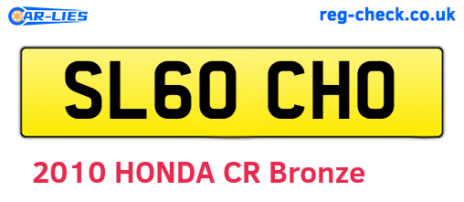 SL60CHO are the vehicle registration plates.