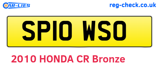 SP10WSO are the vehicle registration plates.