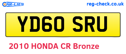 YD60SRU are the vehicle registration plates.