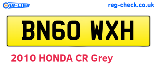 BN60WXH are the vehicle registration plates.