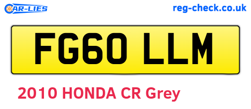 FG60LLM are the vehicle registration plates.