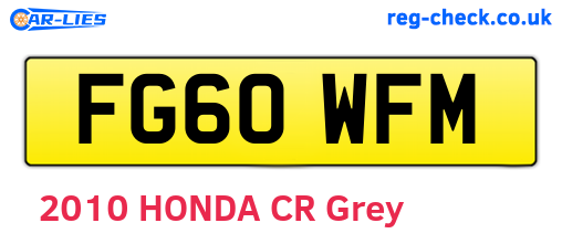 FG60WFM are the vehicle registration plates.