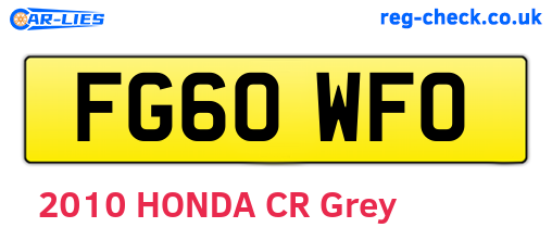 FG60WFO are the vehicle registration plates.