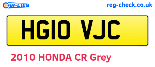 HG10VJC are the vehicle registration plates.