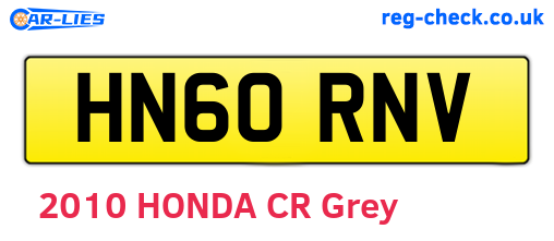 HN60RNV are the vehicle registration plates.