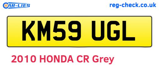 KM59UGL are the vehicle registration plates.