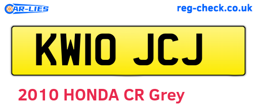KW10JCJ are the vehicle registration plates.