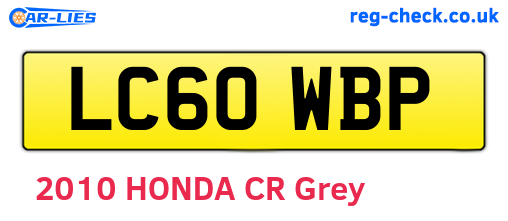 LC60WBP are the vehicle registration plates.
