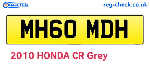 MH60MDH are the vehicle registration plates.