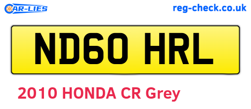 ND60HRL are the vehicle registration plates.