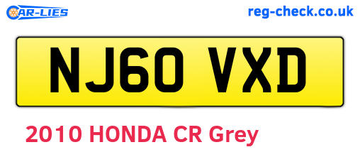 NJ60VXD are the vehicle registration plates.