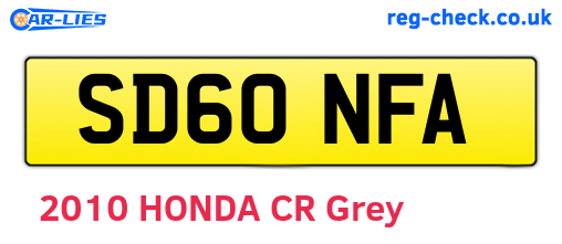 SD60NFA are the vehicle registration plates.